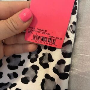 Betsey Johnson White and Black Leopard Print Leggings